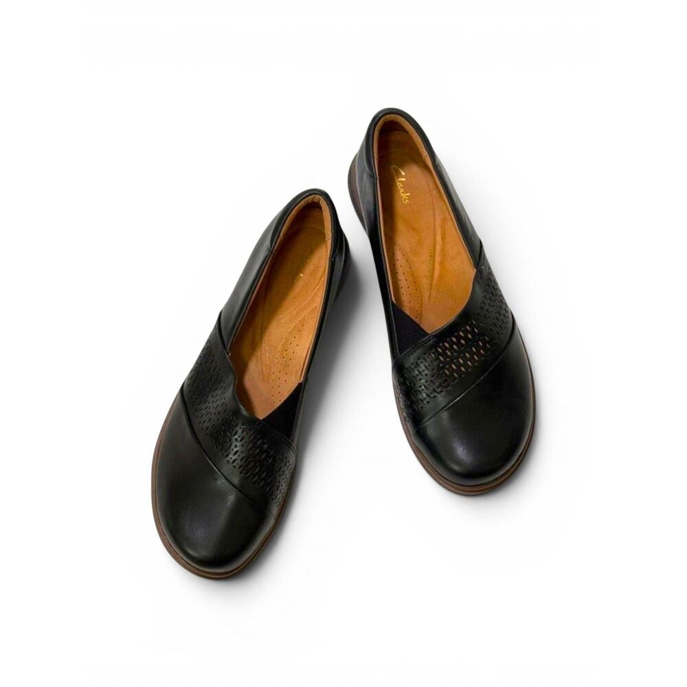 CLARKS Certina Edge Black Leather Loafer, NEW! Size 11 Wide